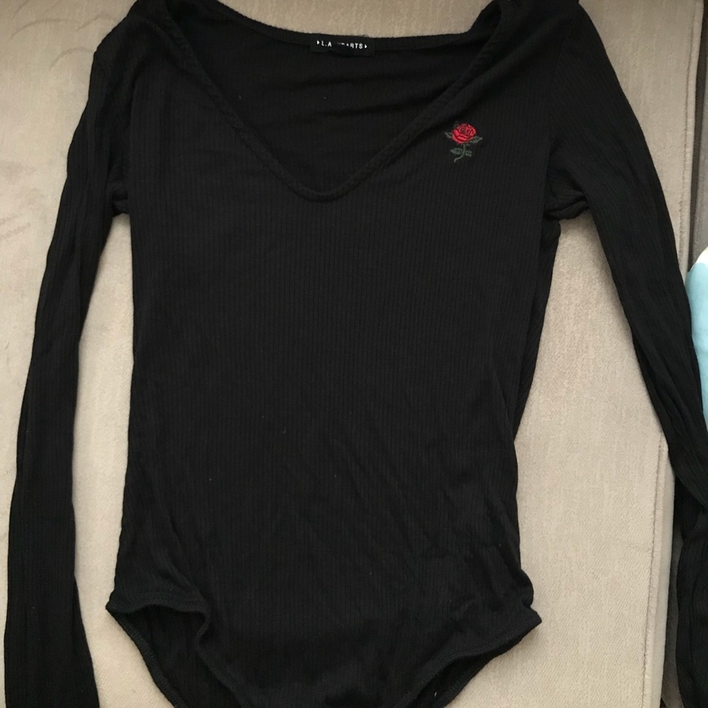 Long sleeve black body suit